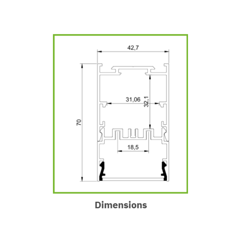 Aluminium Profile for zhaga pcb board with microprismatic or opal diffuser