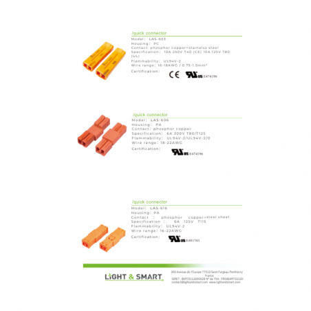 Qiuck 2 pins 3 pins connectors 