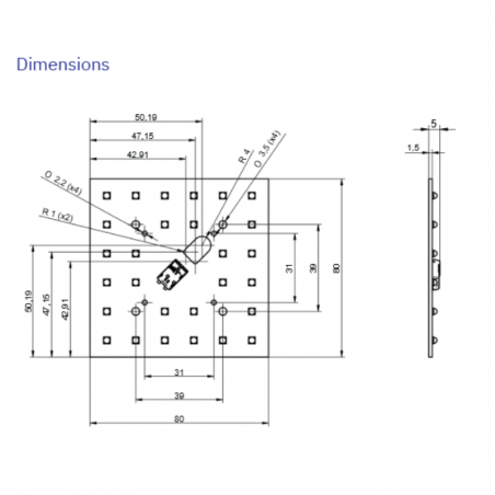 RecLED 80x80mm  