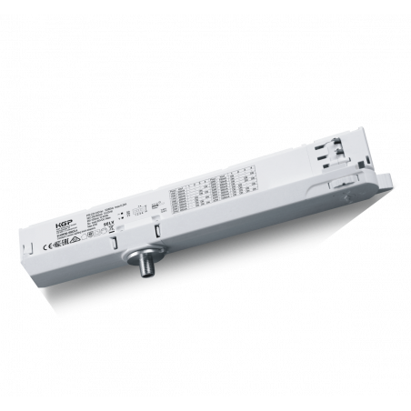 Grey 42W constant‑current in‑track driver with 300–1050mA adjustment, reliable performance, and integrated protection to support