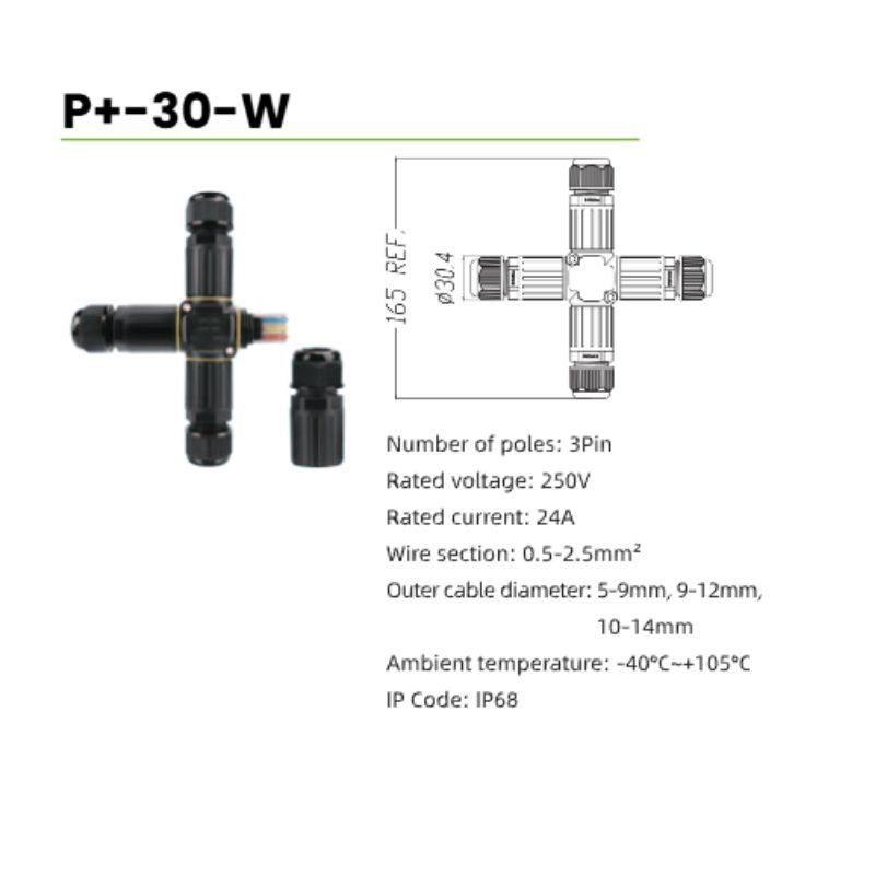 + TYPE IP 68 Connector Screw Less