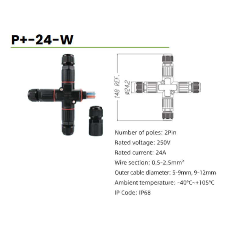 + TYPE IP 68 Connector Screw Less